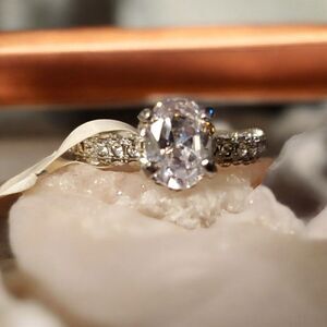 STERLING SILVER Crystal Clear Large Radiant CZ SZ 7